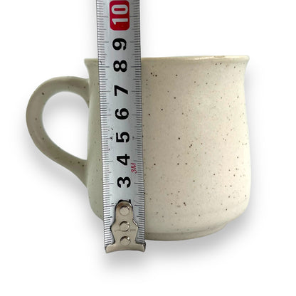 Brown and blue plaid pattern ceramic mug