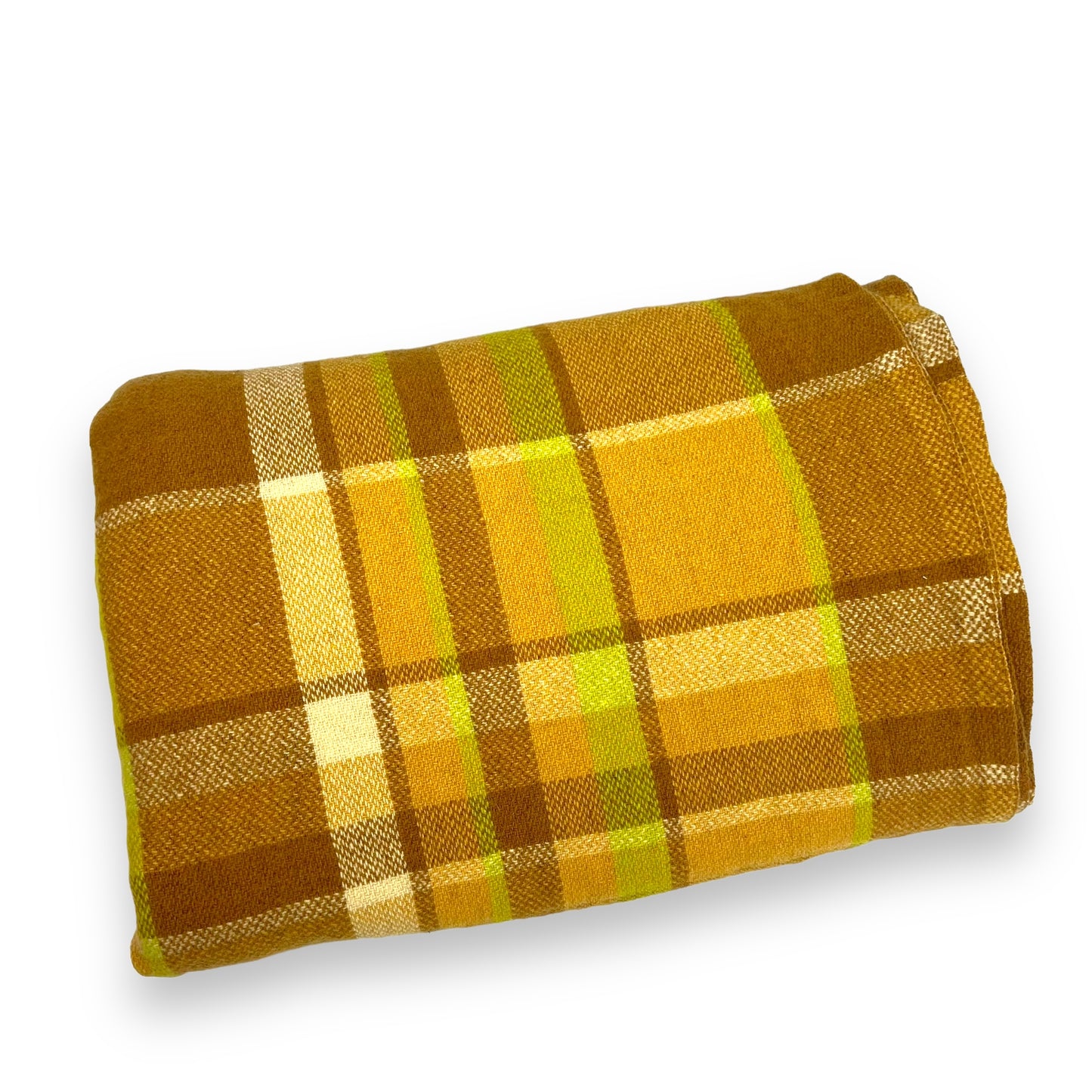 Brown Caramel and Green Wool Blanket