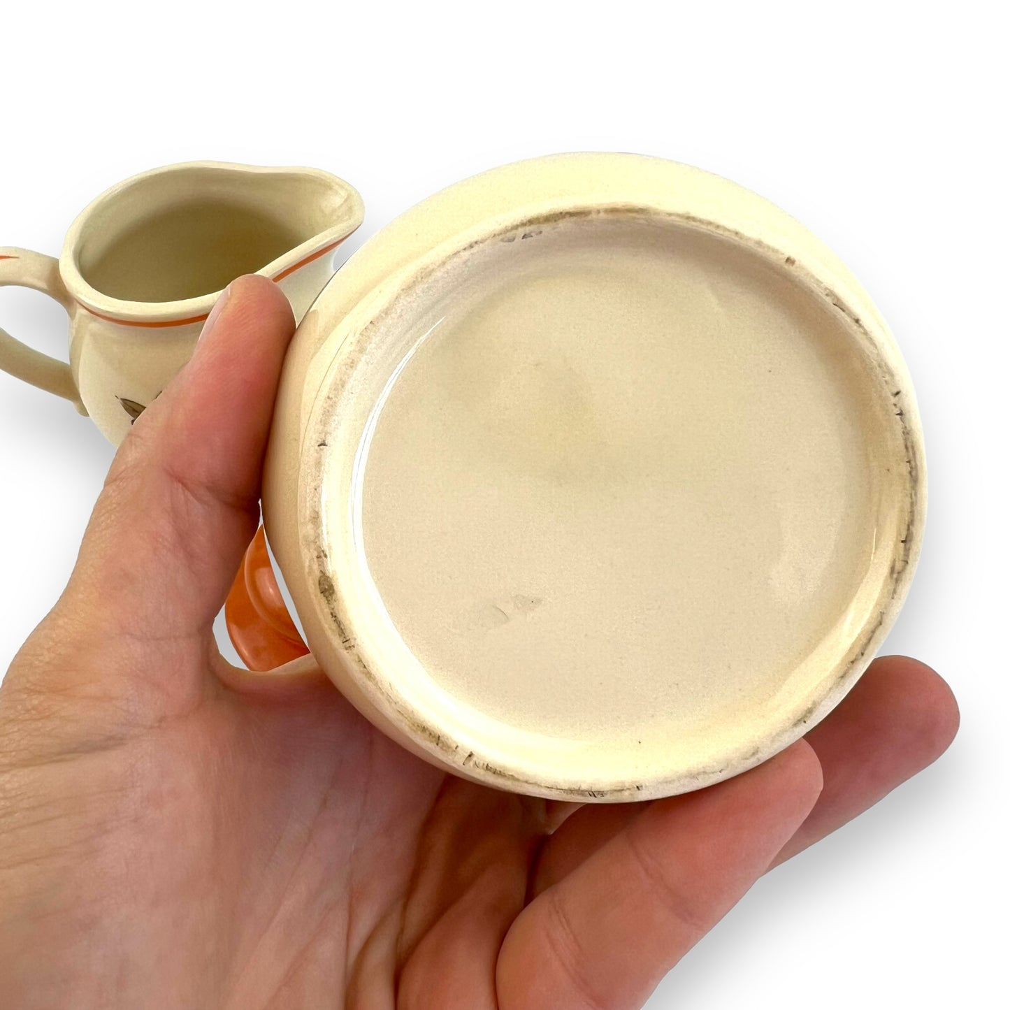 Sugar Pot & creamer set with fruit design