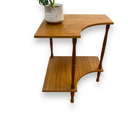 Brown Laminate Corner Table / Shelf