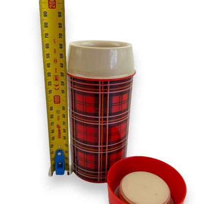 Red plaid Plastic Aladdin Thermos
