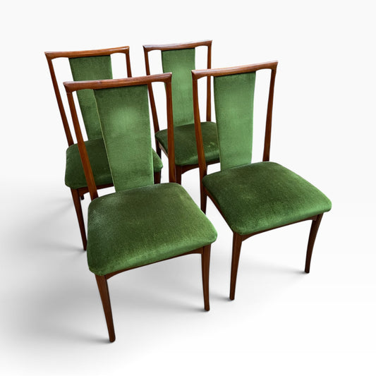 Set of 4 Parker Green Upholstered Dining Chairs