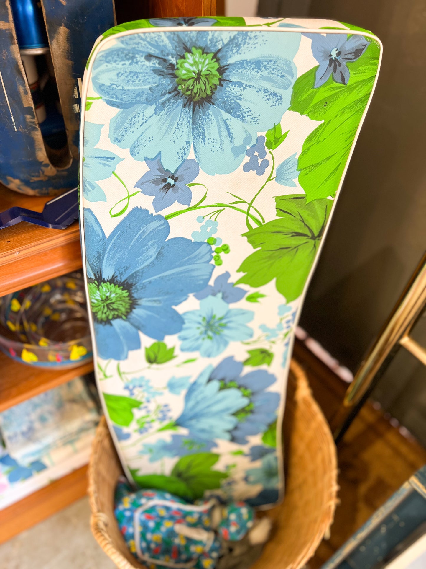 Standfast Blue & Green Floral Outdoor Bench Seat Cushion