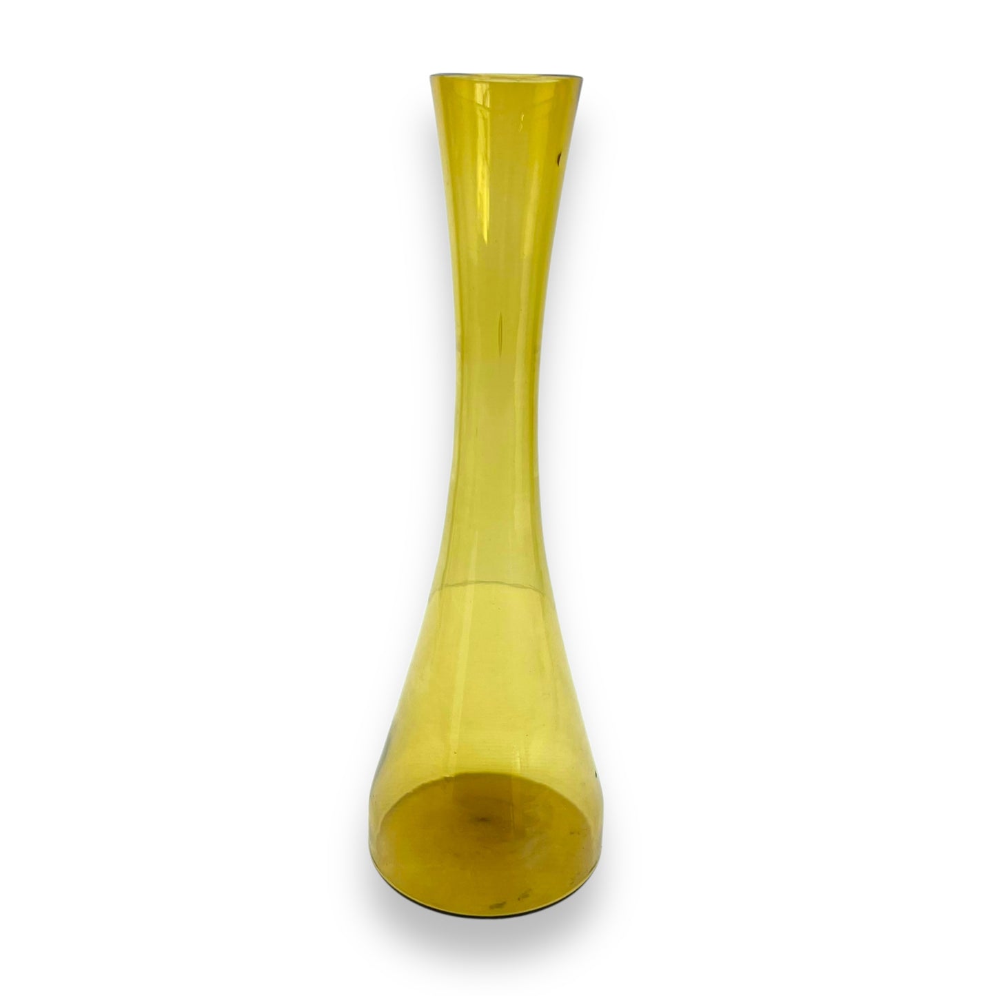 Yellow tall glass vase