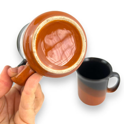 Black & Brown Stripe Mug Set of 2