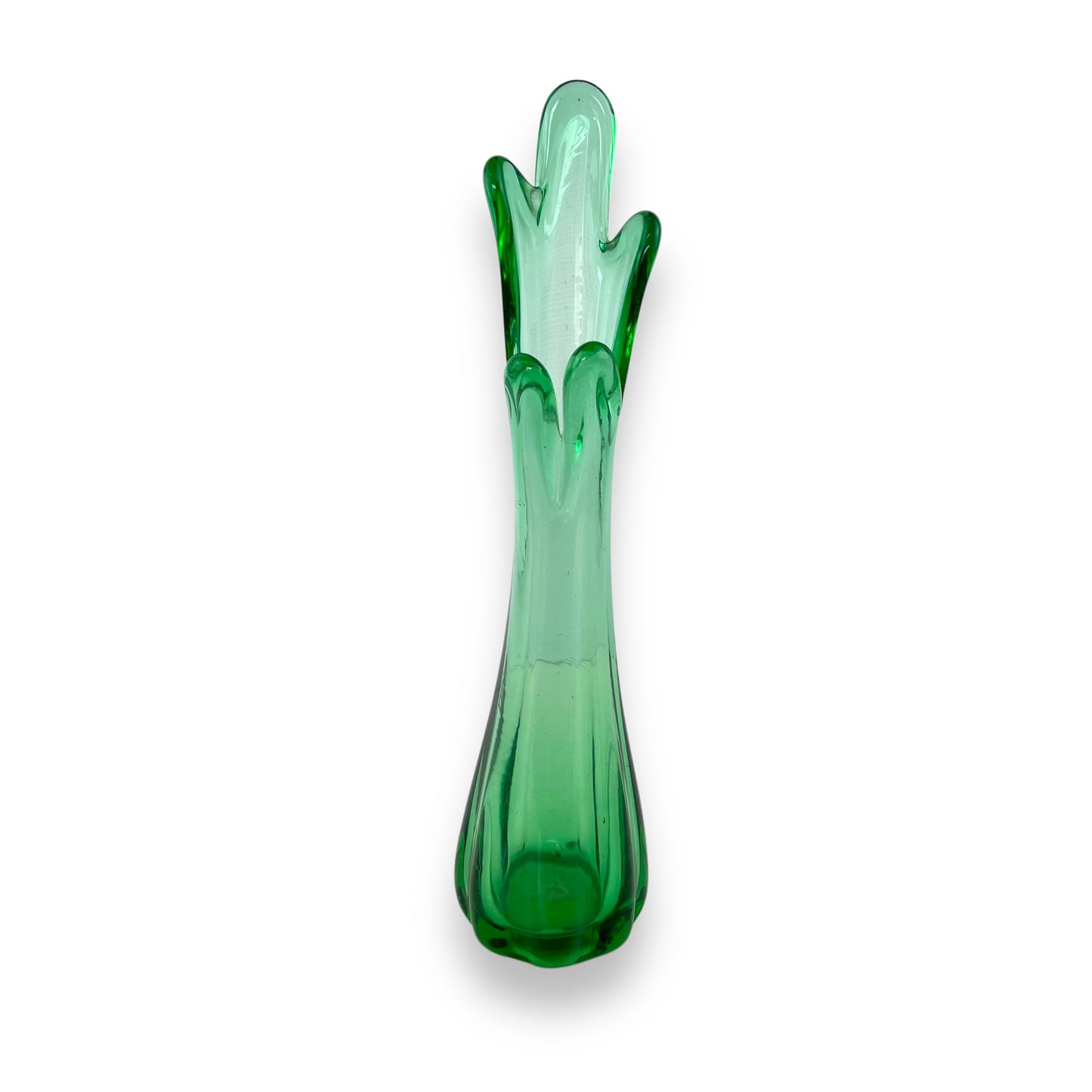 Green Swung Glass Vase