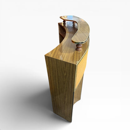 Curved Cocktail Bar with Built-In Lighting