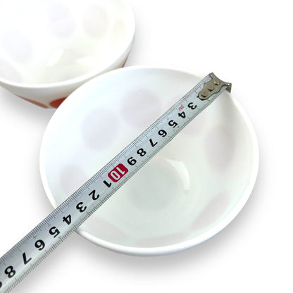 Red dot bowl set of 4