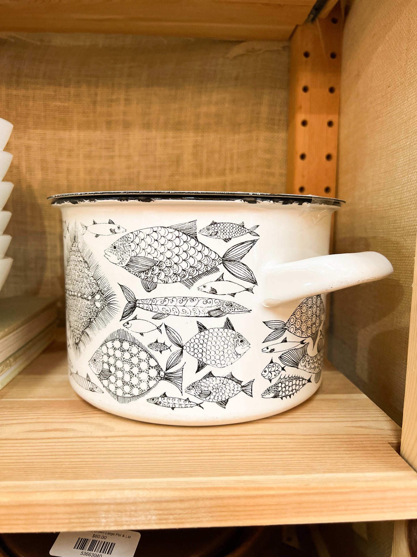 Finel Finland ‘Neptun’ Enamel Lidded Pot – Fish Pattern