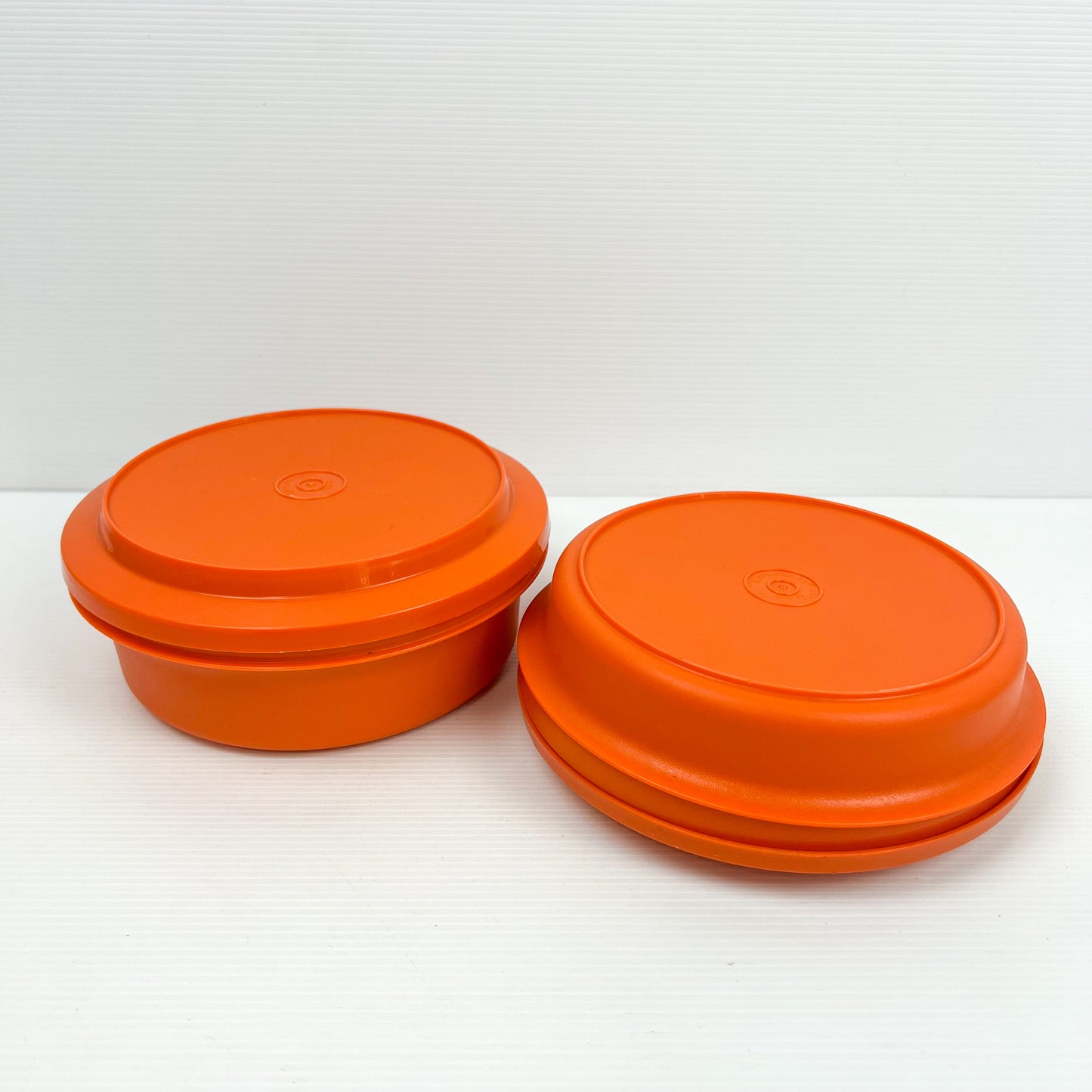 Orange Tupperware round food storage container set of 2- Made in Australia