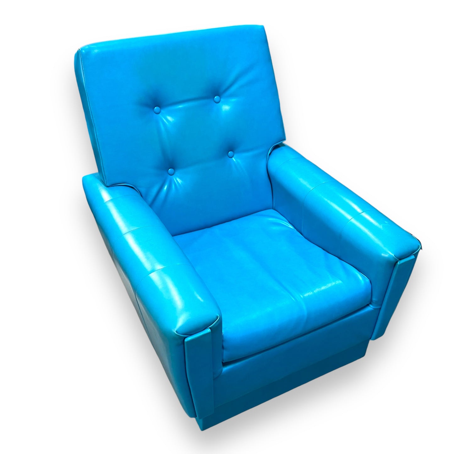 Retro Blue Vinyl Single Lounge Chair