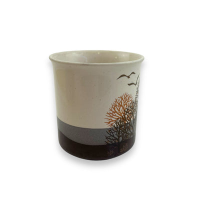 Trees with birds printed coffee cup mug