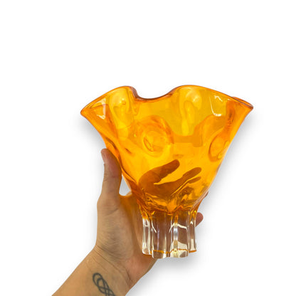 Orange Art Glass Vase
