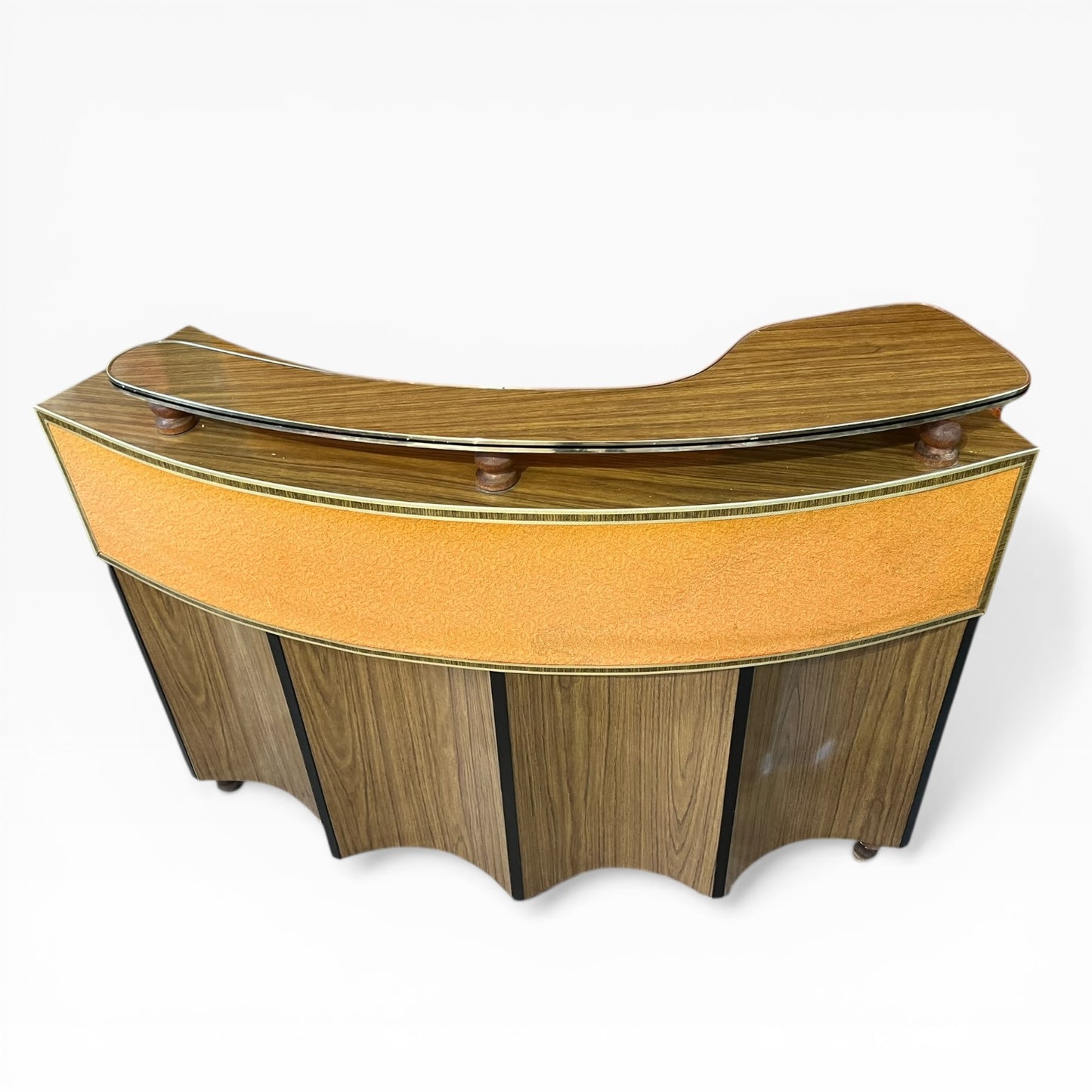 Curved Cocktail Bar with Built-In Lighting