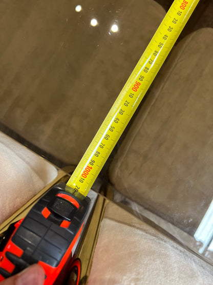 Brass & Smoked Glass Dining Table with 6 Chairs cream upholstery