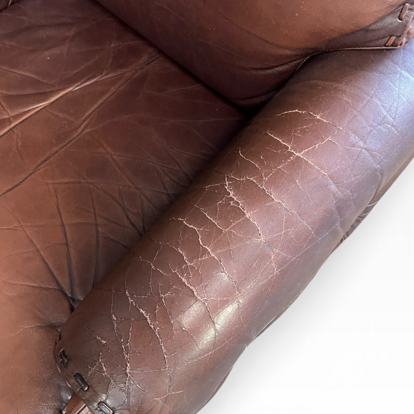Moran Vintage Leather Armchair & Ottoman Set – Made in Melbourne
