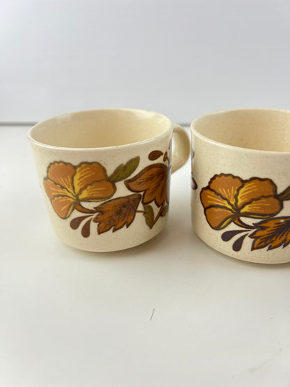 Royal Worcester Palissy Floral Mugs – Set of 4