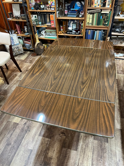 Brown Laminate Drop-Leaf Dining Table