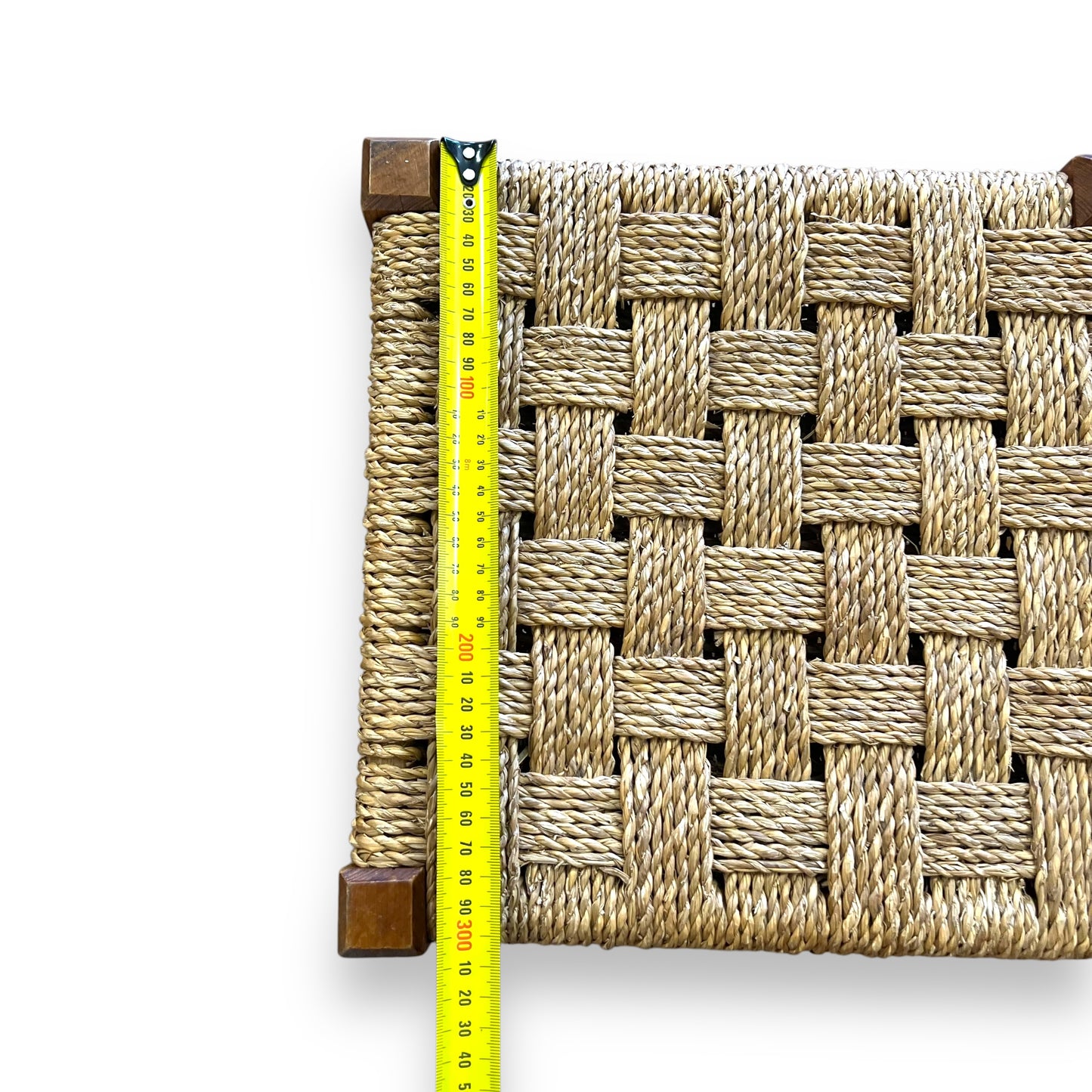 Wooden Stool with woven top