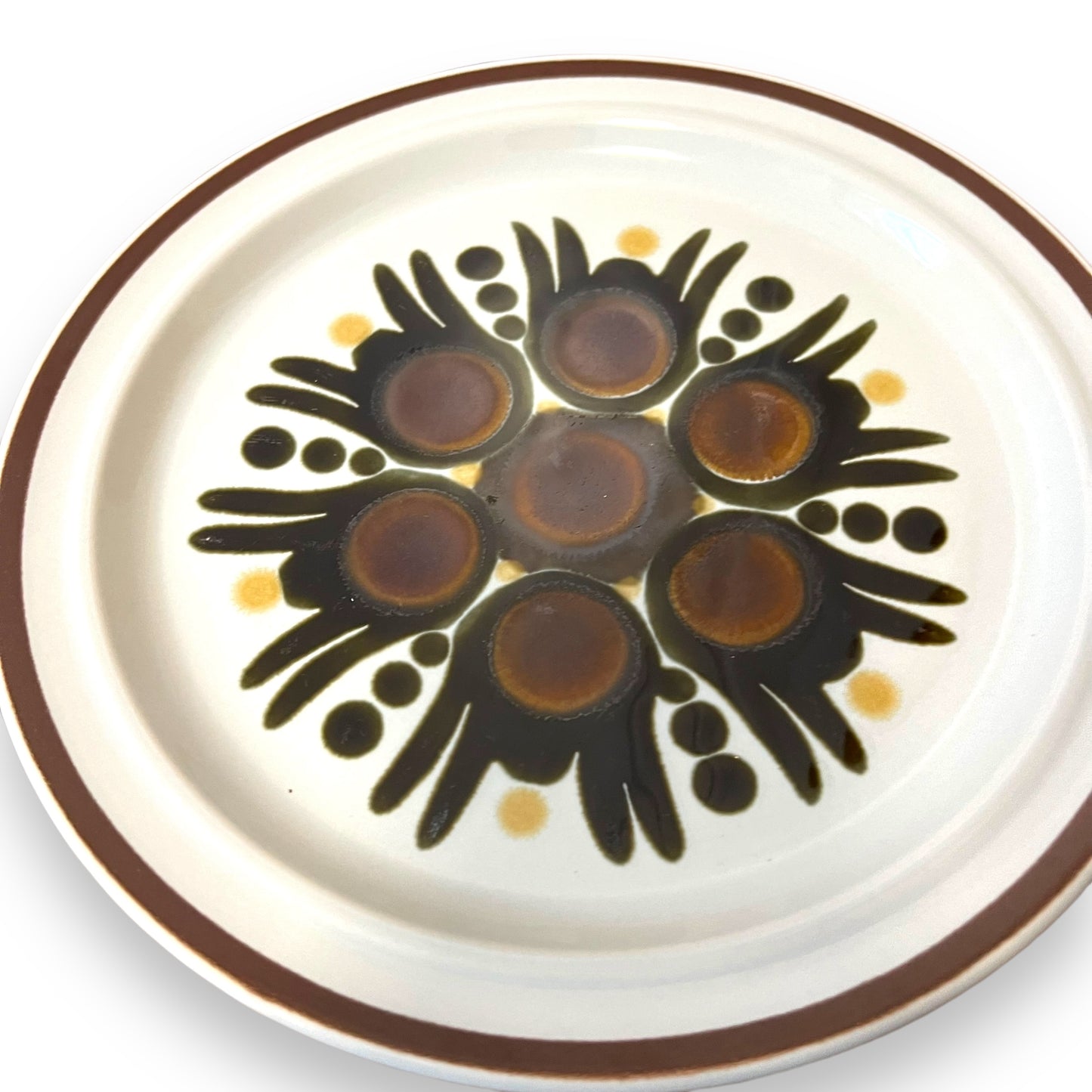 Set of 4 Vintage Classic Stoneware Dinner Plates - Fantasy Design