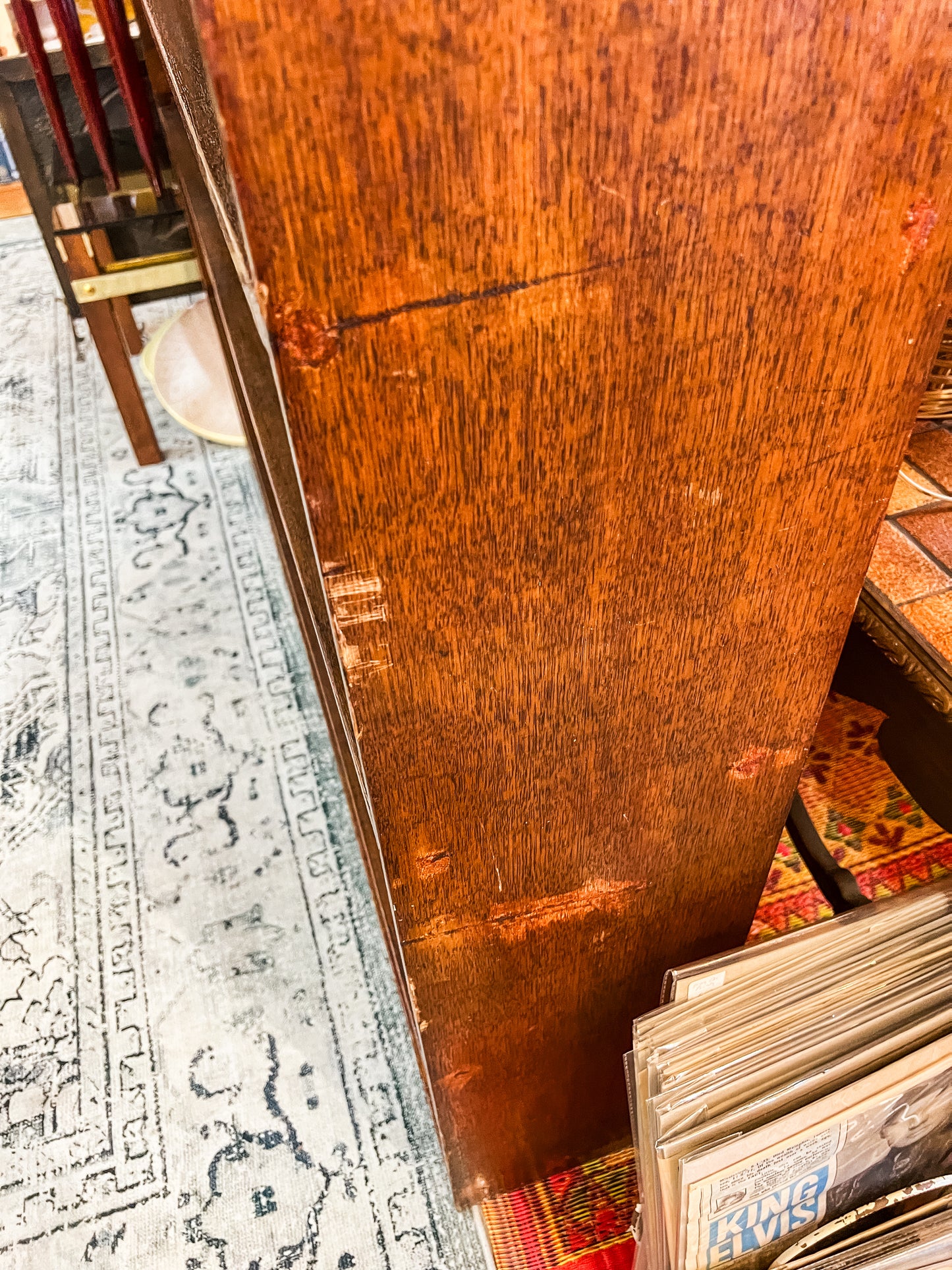 Solid Timber Bookcase / Open Bookshelf – Rustic Hardwood