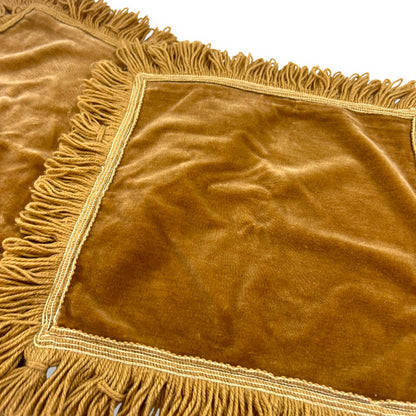 Brown fringed pillow case set of 2
