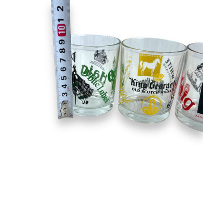 Colourful Logo patterned whiskey glass set of 4