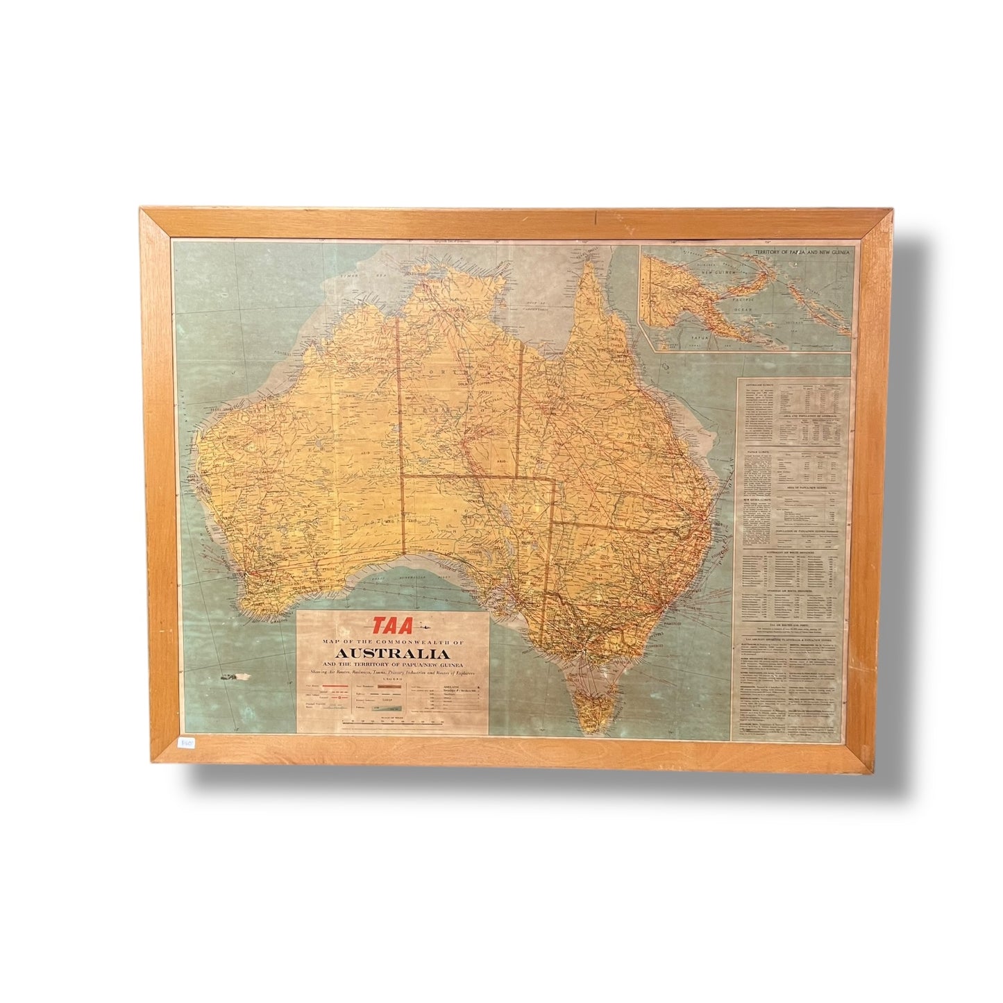 TAA Map of Australia – Mid-Century Aviation Wall Map