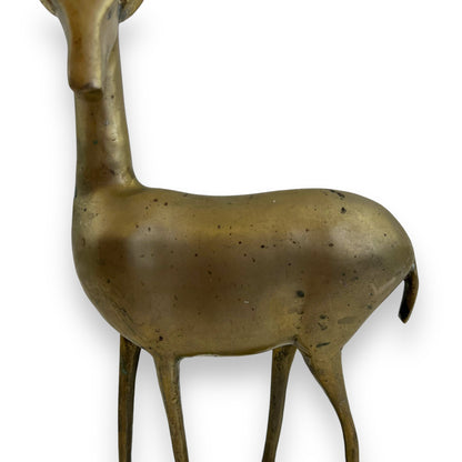 Large brass antelope statue