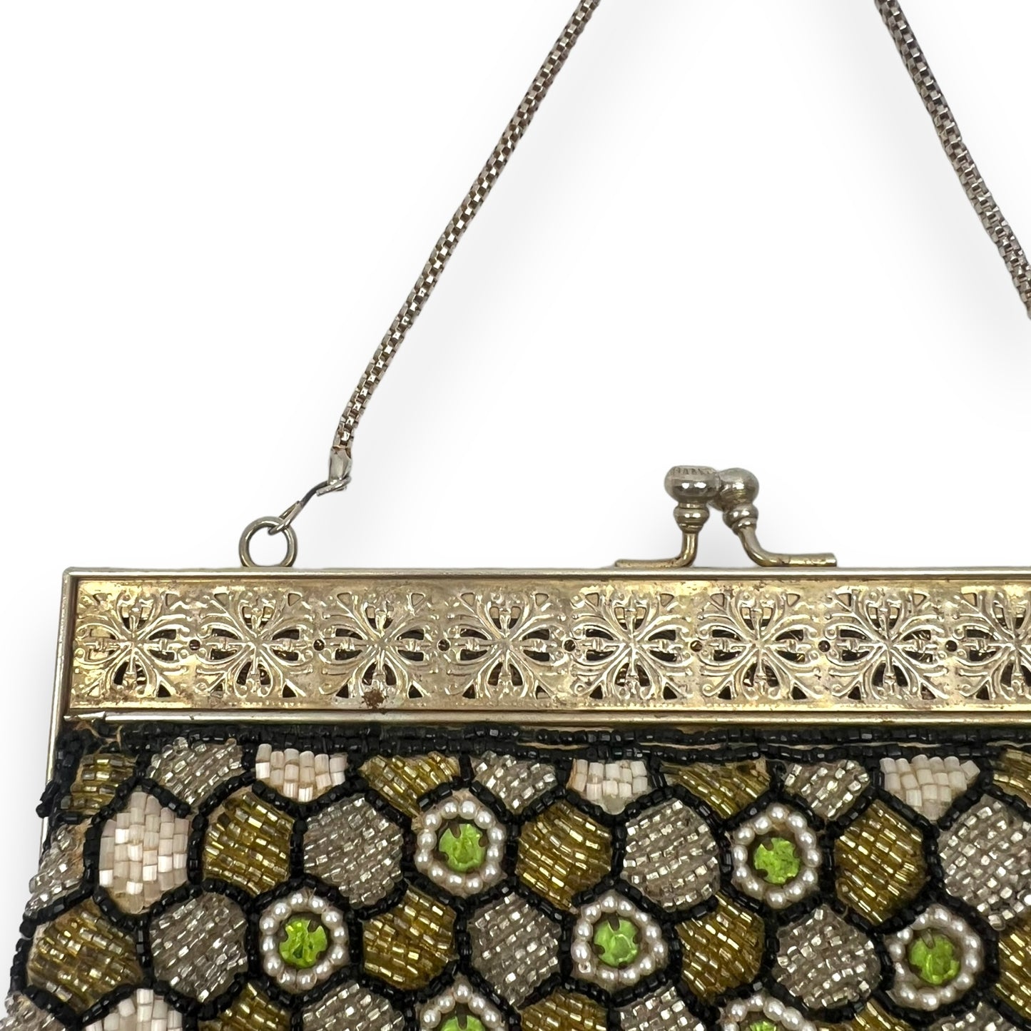 Vintage Beaded Purse with metal detailed clasp