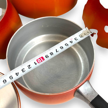 Orange Enamel Steel Cookware Set - 4 Pieces