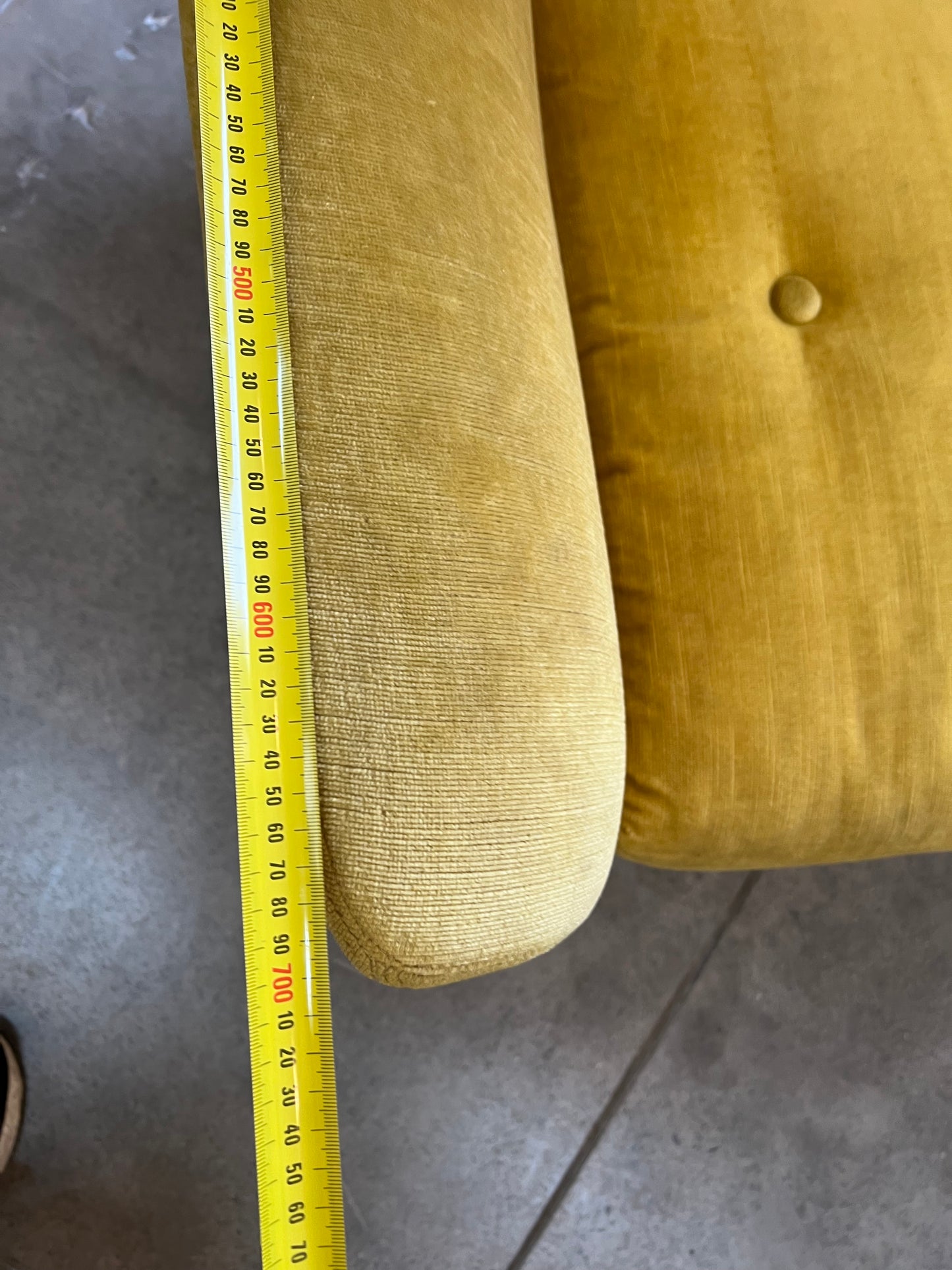 Fler Yellow Velvet Three-Seater Lounge