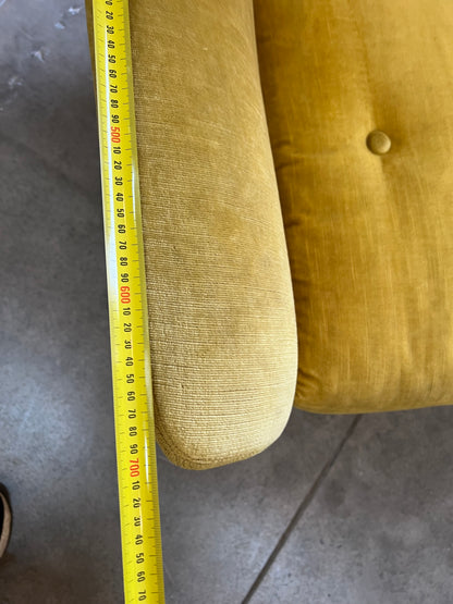 Fler Yellow Velvet Three-Seater Lounge