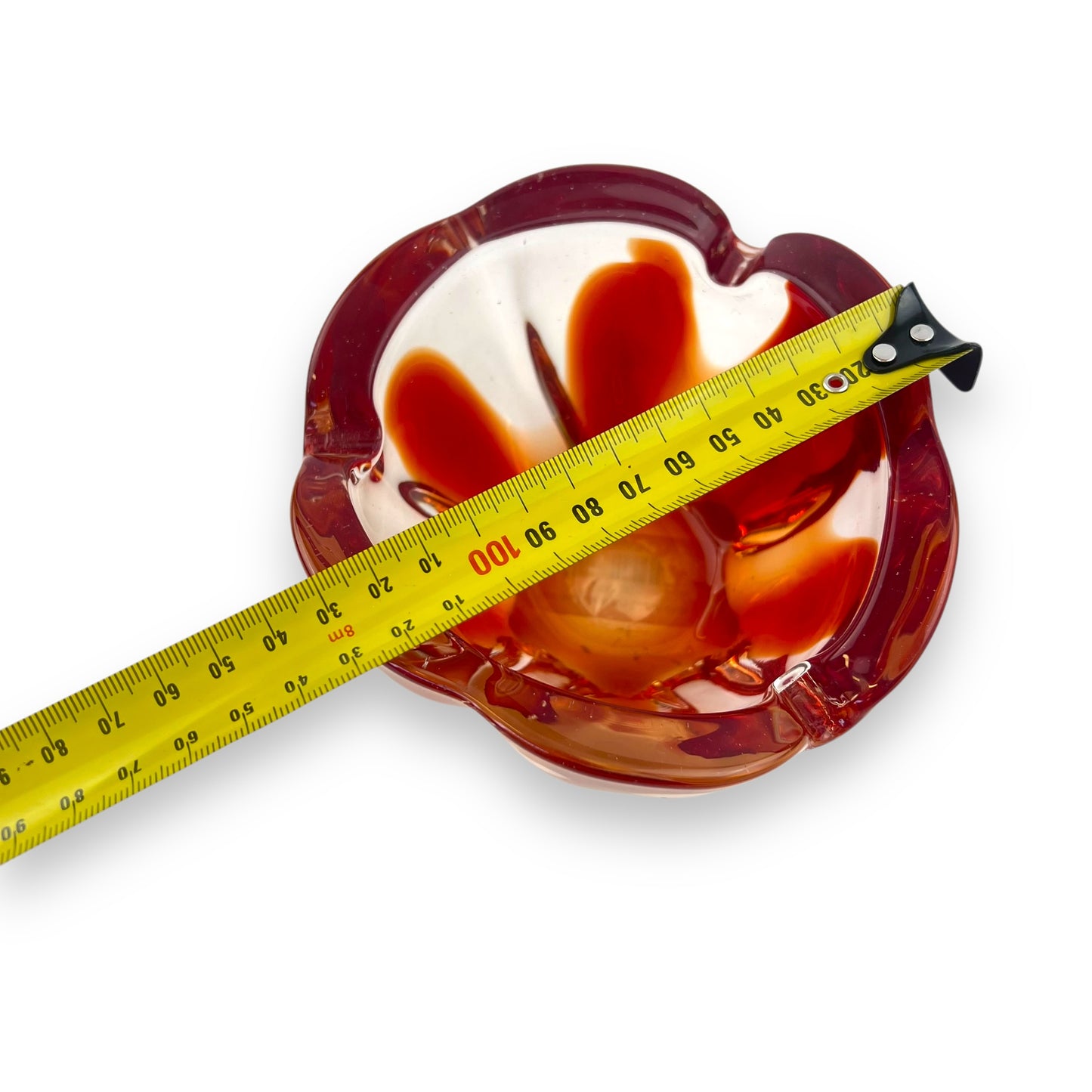 Red and clear Art Glass dish