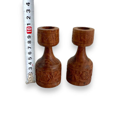 Wooden Candlestick Holder Set of 2