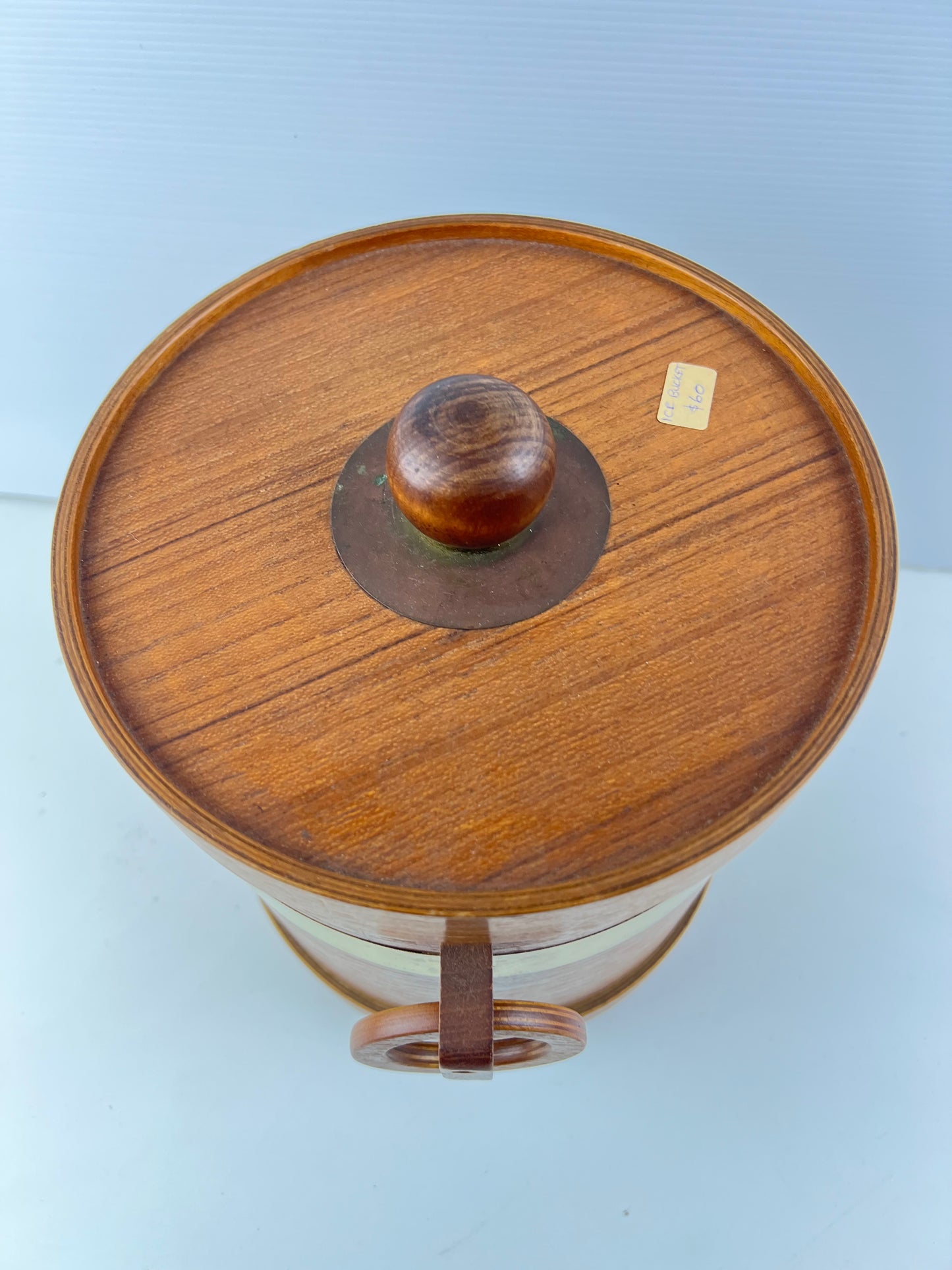 Timber & Brass Mid Century Ice Bucket with Ring Handles
