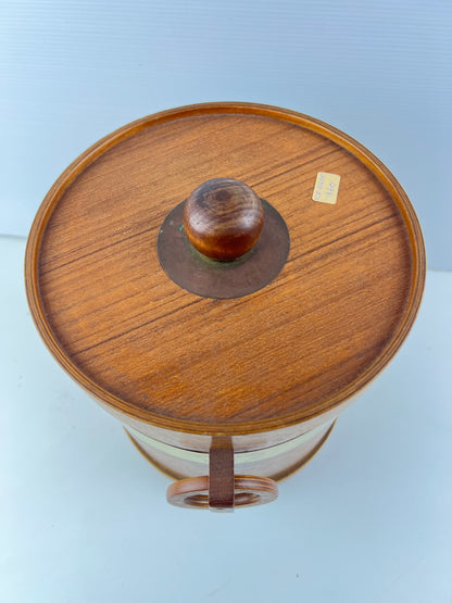 Timber & Brass Mid Century Ice Bucket with Ring Handles