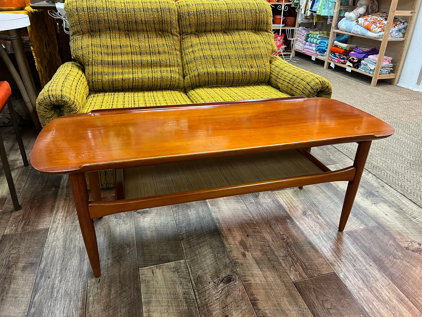 Burgess Mid-Century Coffee Table with Lower Shelf
