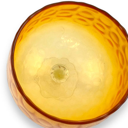 Orange Empoli Glass Candy Dish / Brandy Balloon Vase