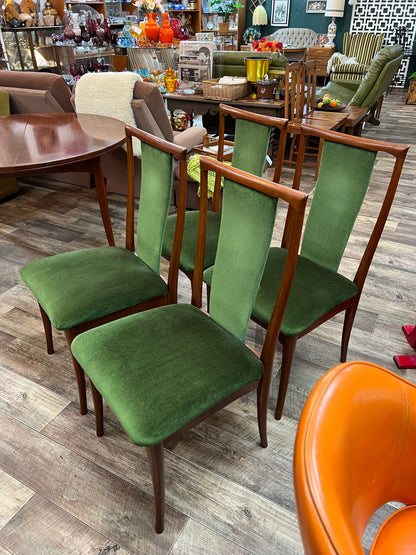 Set of 4 Parker Green Upholstered Dining Chairs
