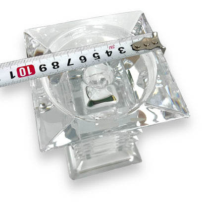 Bohemia Crystal Glass Pillar Candle Holder