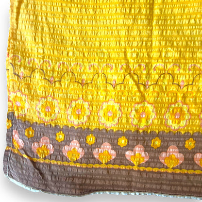 Retro Yellow Orange and Brown Flower Pattern Tablecloth
