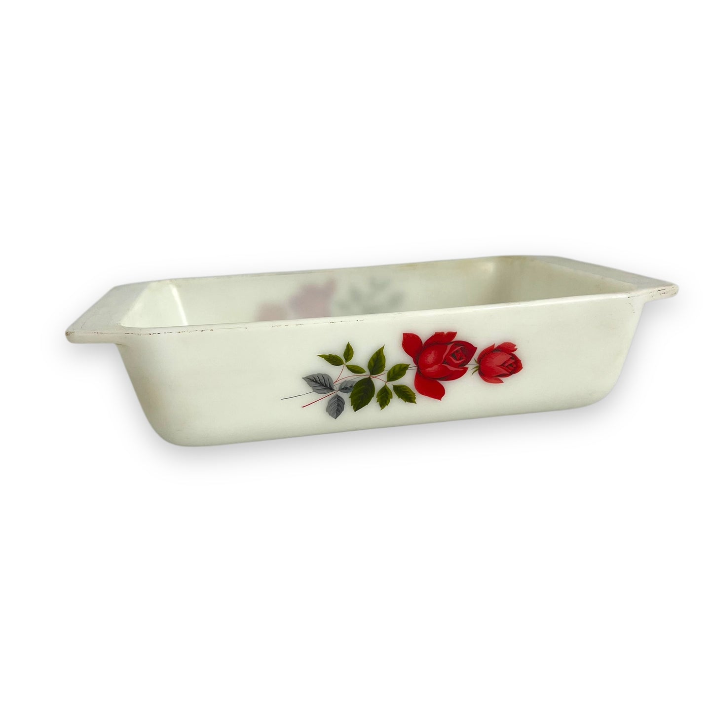 Pyrex “June Rose” Milk Glass Baking Dish