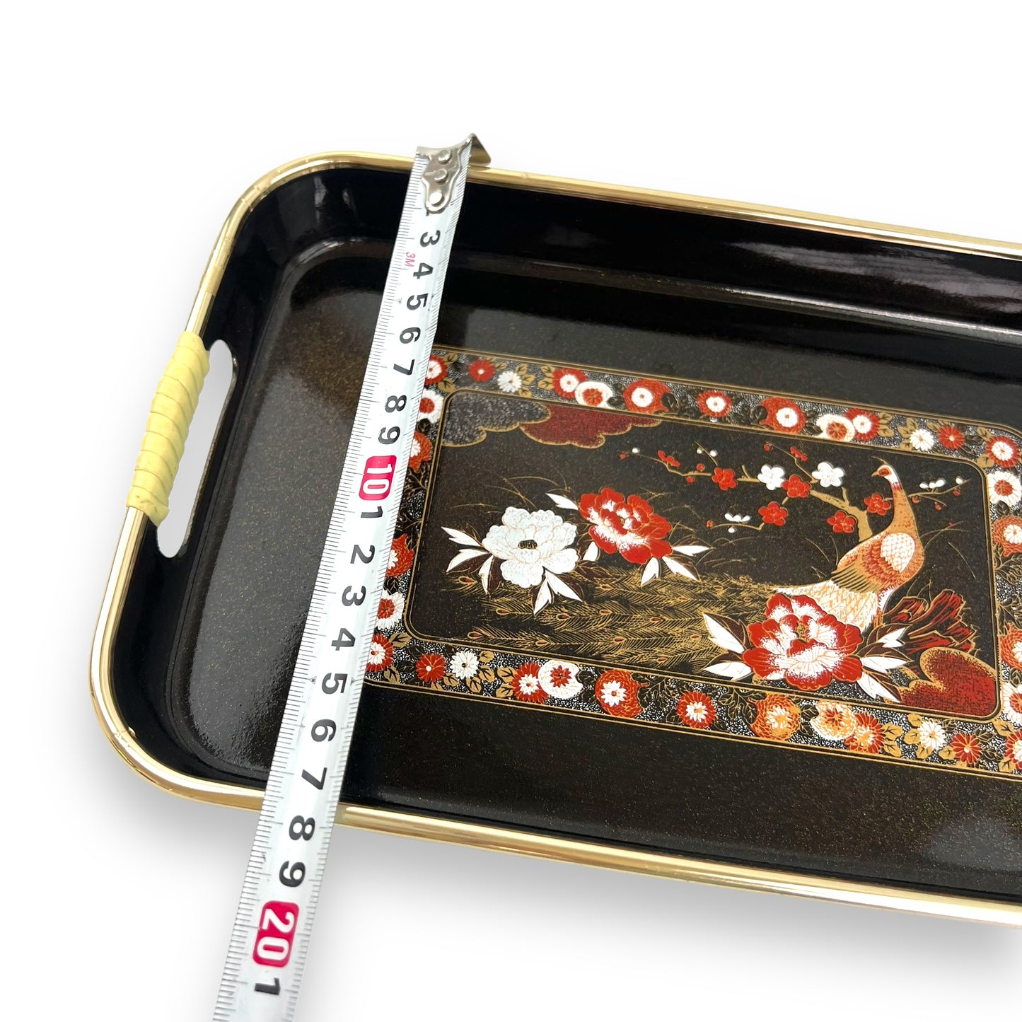Black and red Peacock Plastic Tray