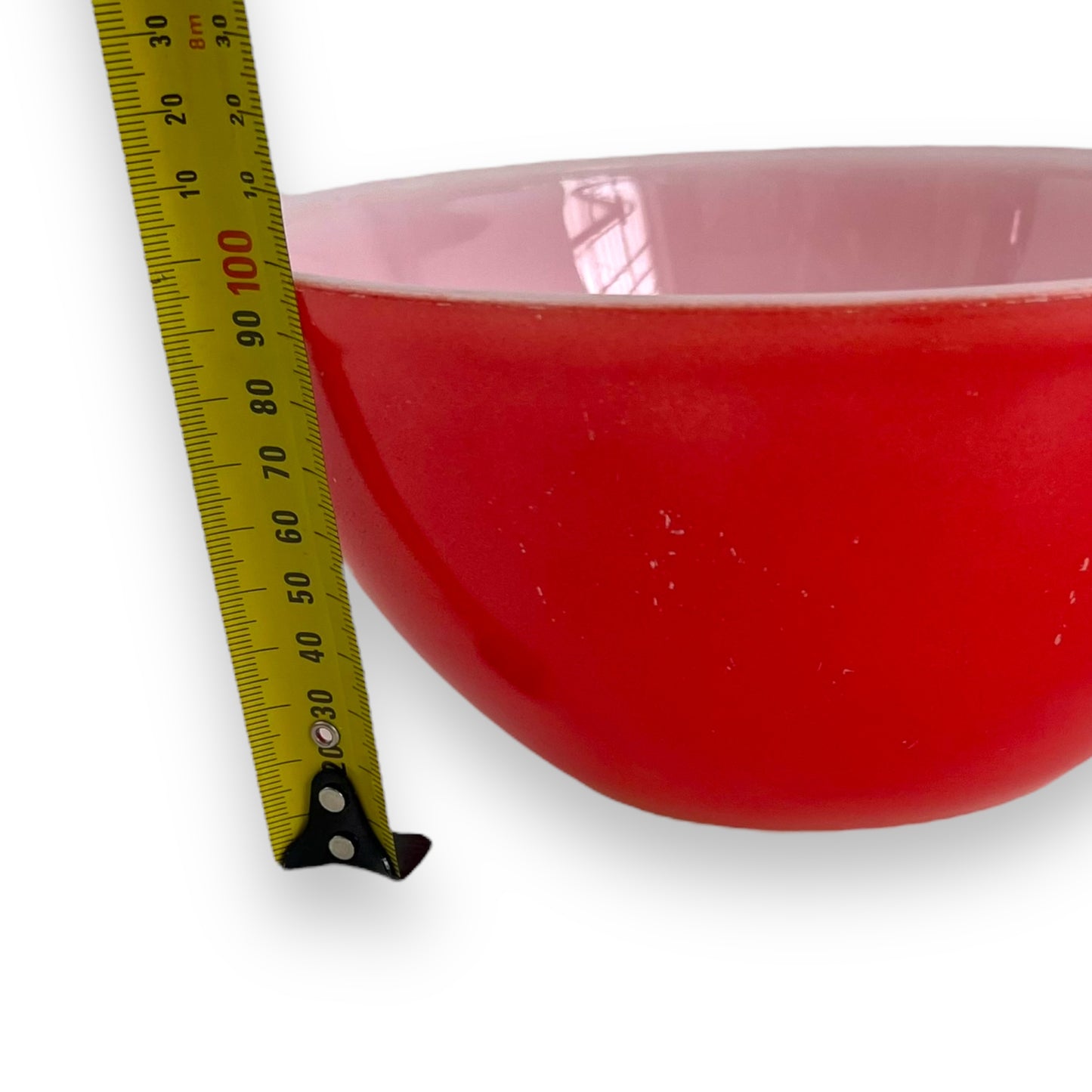 Red Glass Mixing Bowl