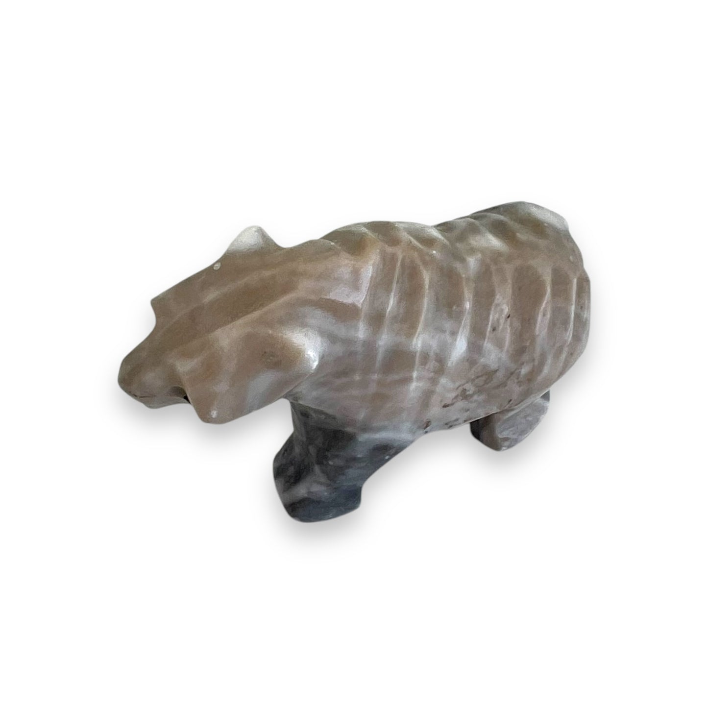 Stone carved bear statue ornament