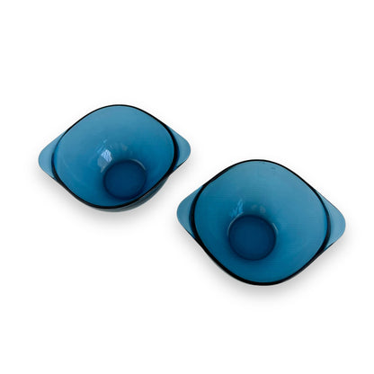 Vereco France Blue Glass Bowl set of 2