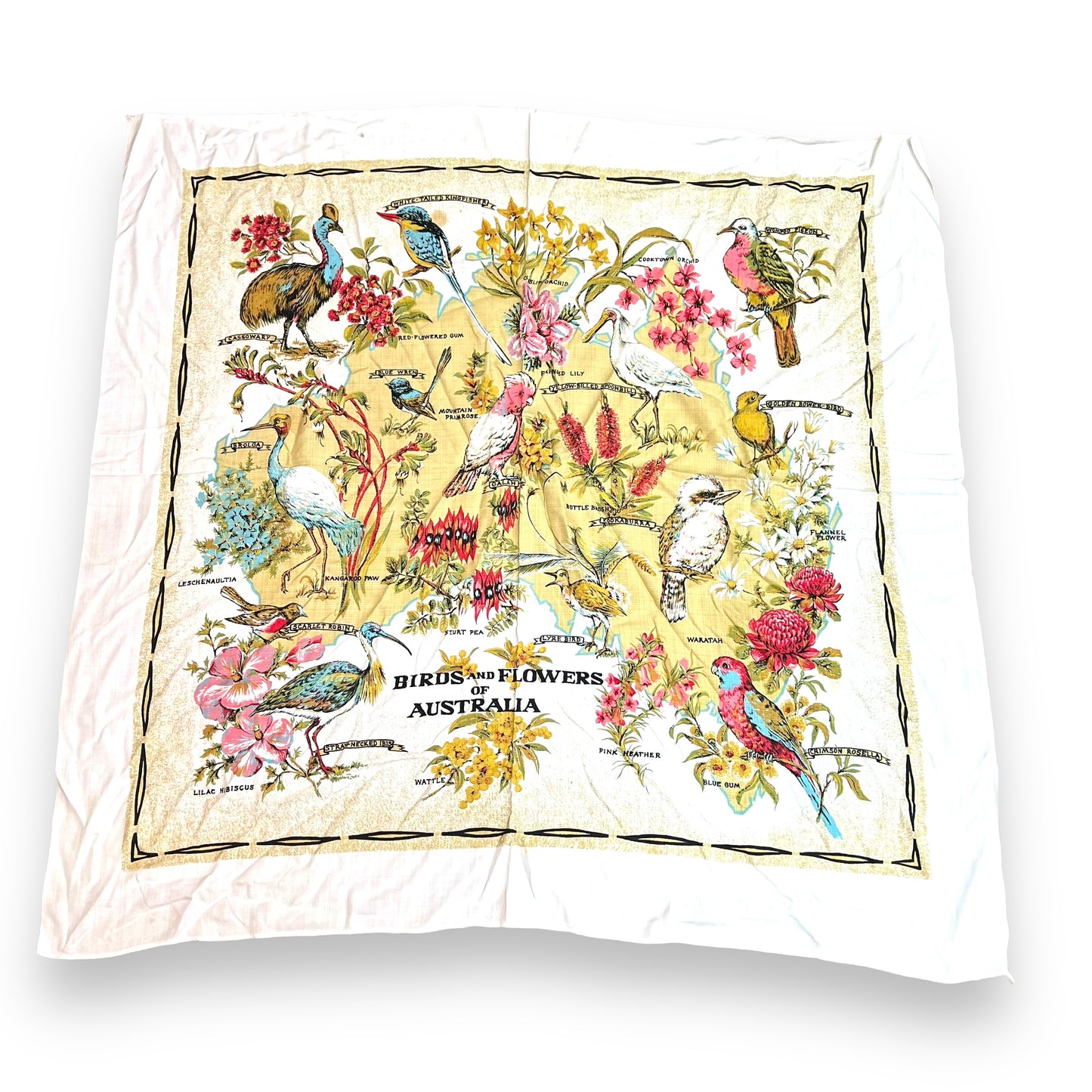 Birds & Flowers of Australia Pattern Tablecloth