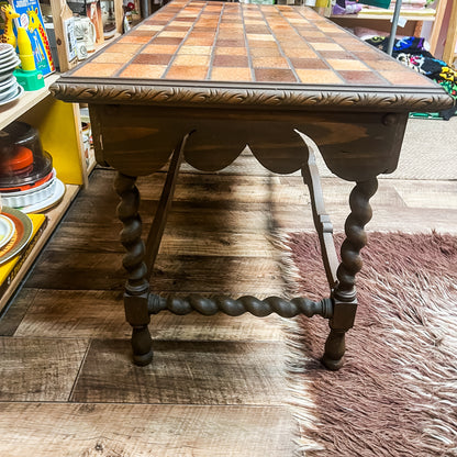 Tiled Coffee Table with Turned Legs