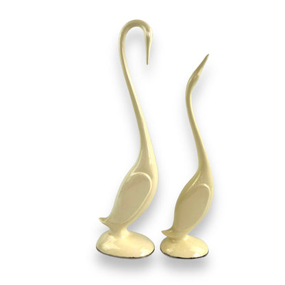 Cream Bird Statue Pair